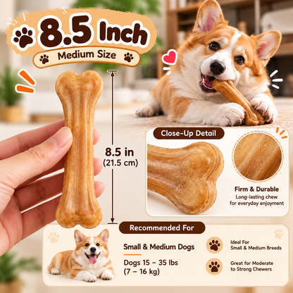 Chew bones made from natural buffalo hide for dogs – A durable chew product that helps protect dental health