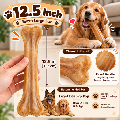 Chew bones made from natural buffalo hide for dogs – A durable chew product that helps protect dental health