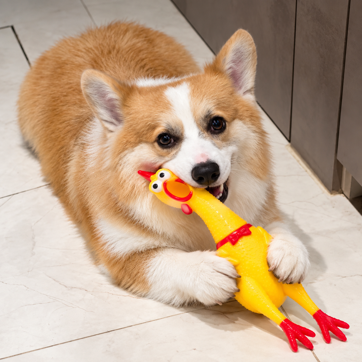 Funny Squeaky Chicken Dog Toy – Interactive Chew & Squeak Toy 🐔🐾